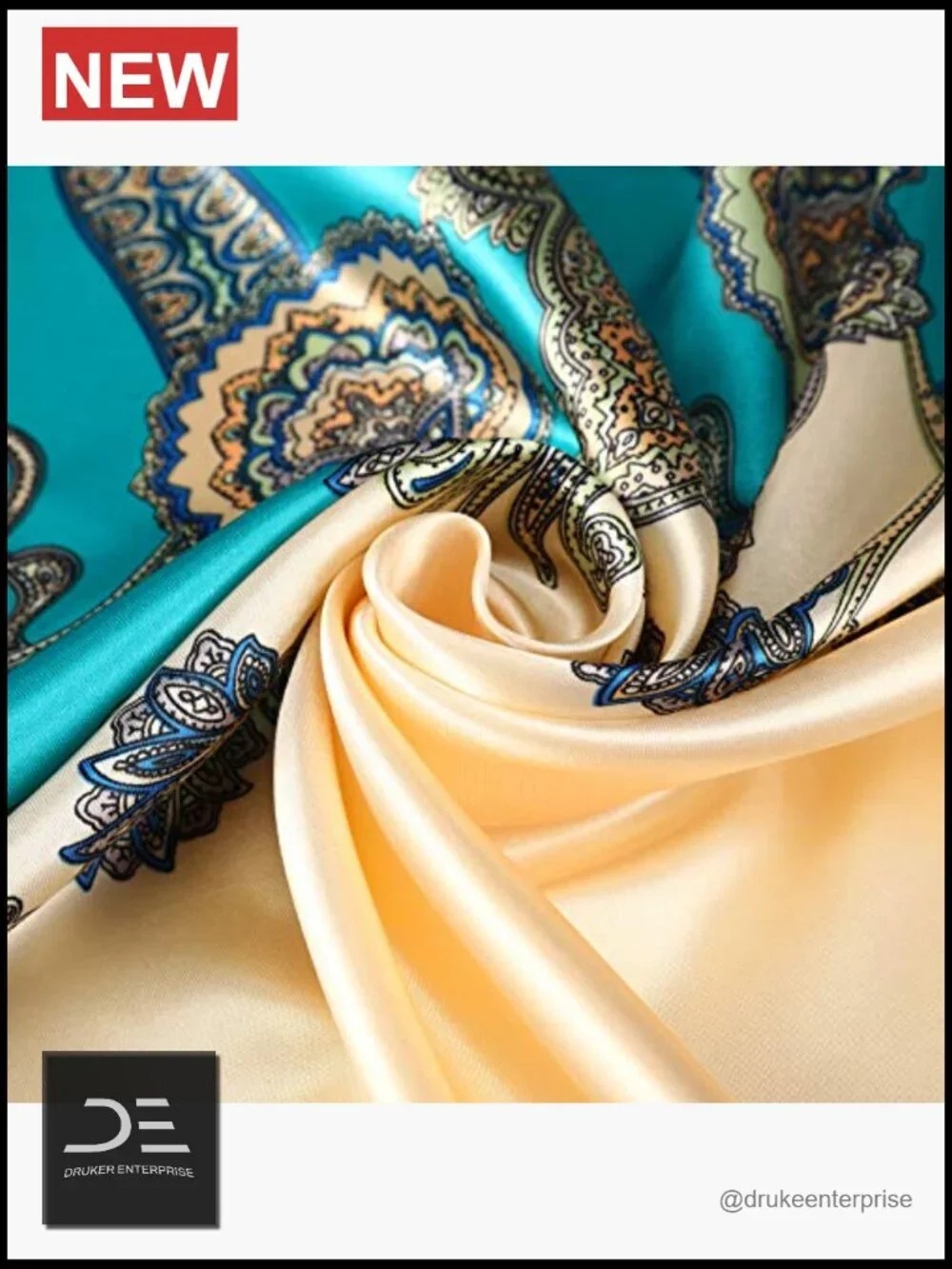 Large Square Satin Hair Scarf Set of 4 for Women, Polyester